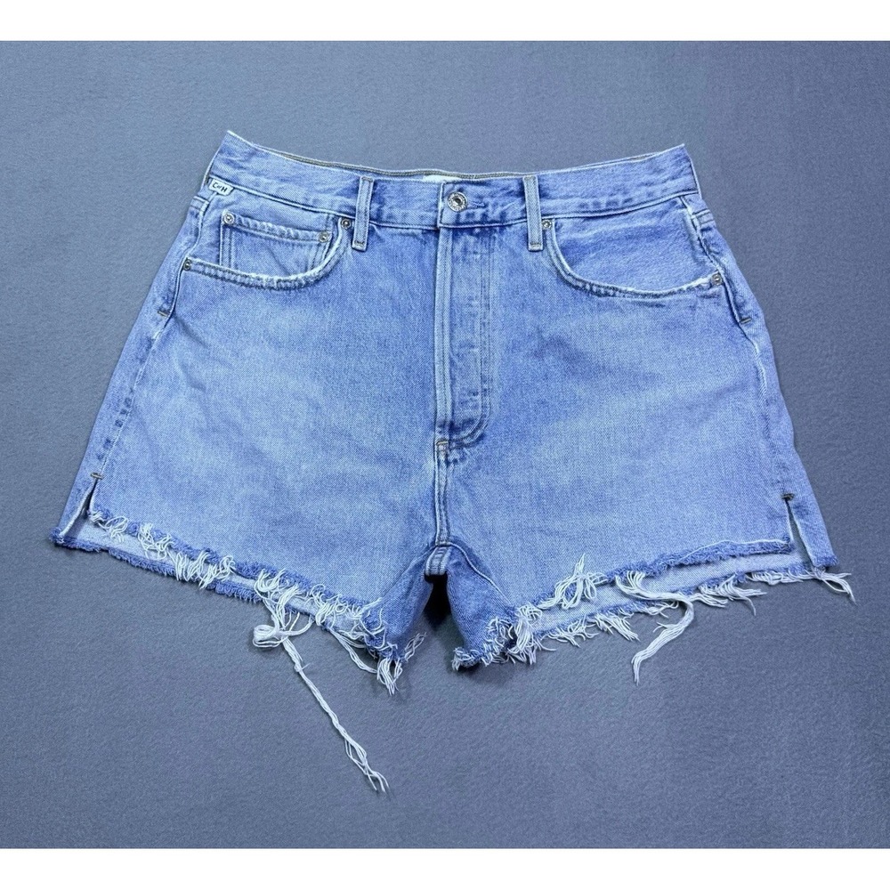 Citizens of Humanity Marlow Shorts Womens 29 Frayed ButtonFly Denim USA Mom